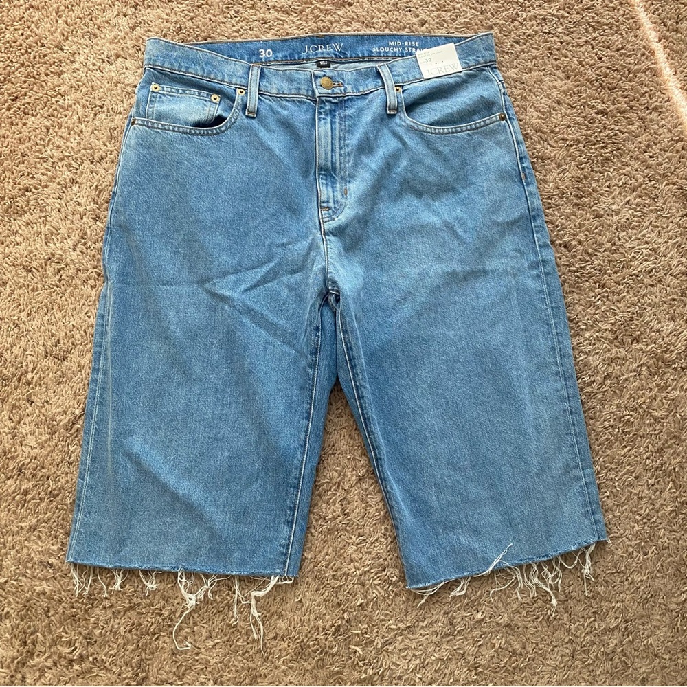 J Crew x Homme girls midrise slouchy straight cut offs